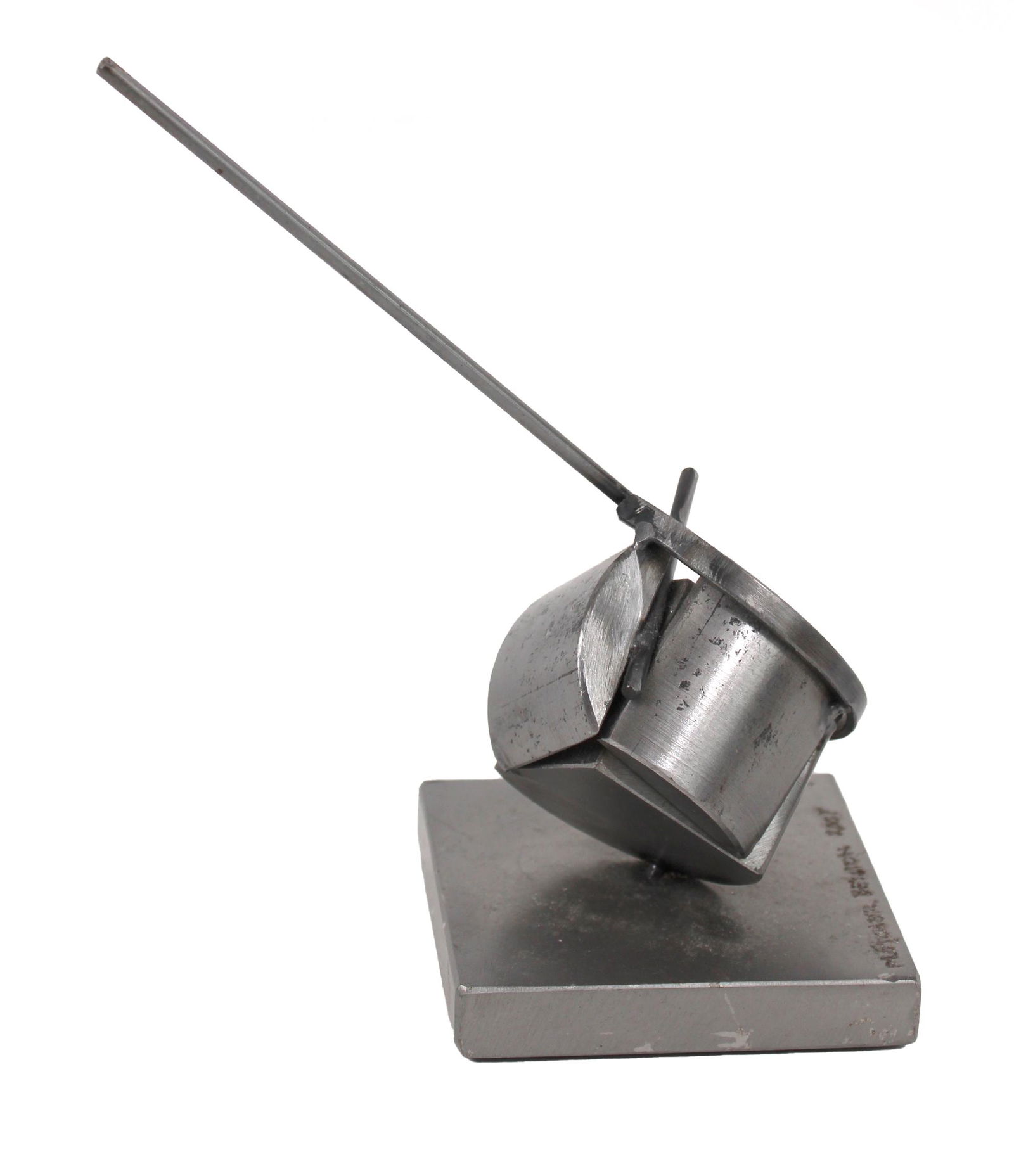 Fletcher Benton, Welded Metal Maquette and Sphere: (American, 1931-2019) 2007, signed and dated on base, with later label "FB288" 6-1/8"h x 3"w x 3"d Provenance: Property from the Estates of David and Laura Finn, Westchester County, NY