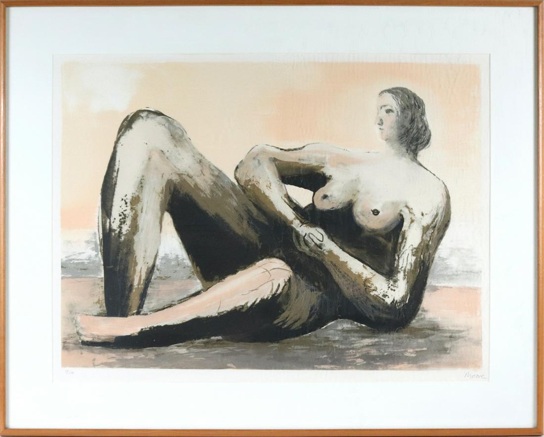 Henry Moore, Color Lithograph, Reclining Woman (1 of 11)