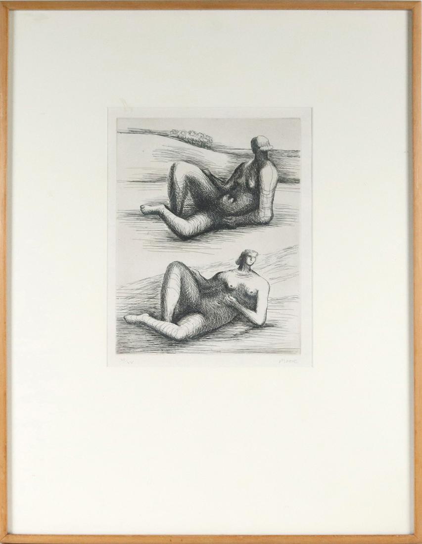 Henry Moore, Etching, Two Reclining Figures (1 of 10)
