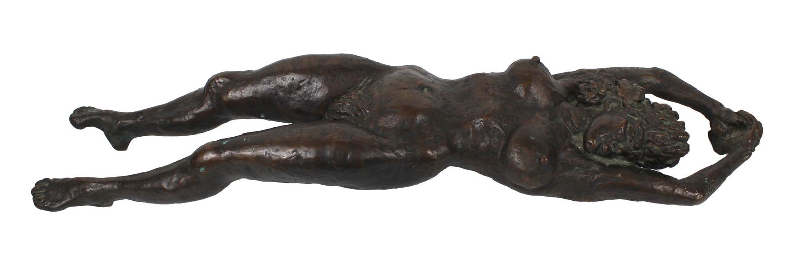 Jacob Epstein, "Nude Study A (Betty Peters)": (American-British, 1880-1959) 1943, bronze, number 2/6 Appx. 27-1/2"l Provenance: Leicester Galleries, London; Property from the Estates of David and Laura Finn, Westchester County, NY Literature: Buc