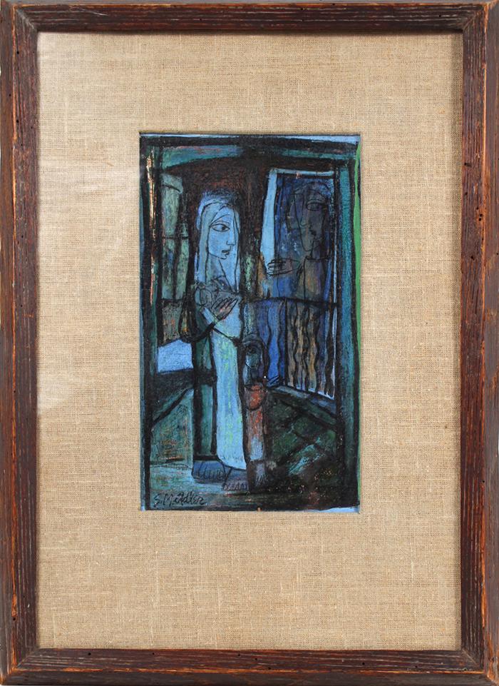 Samuel Adler, Oil on Board, "The Balcony" (1 of 7)