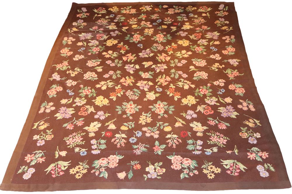Stark Floral Decorated Needlework Carpet (1 of 6)