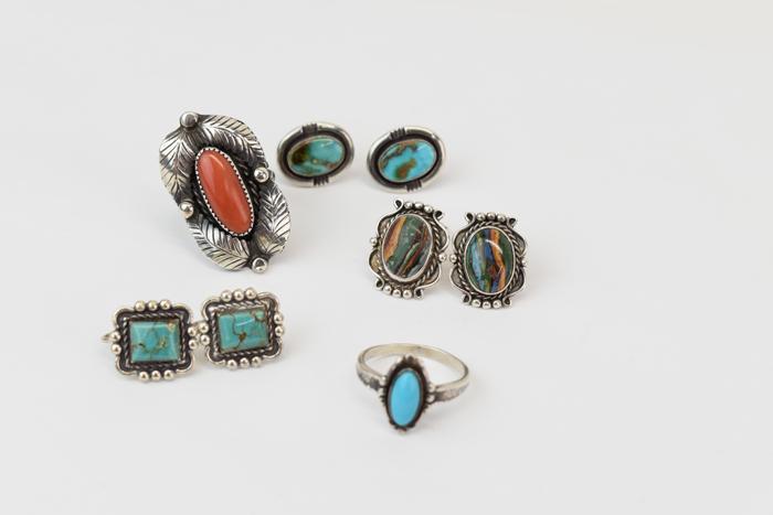 Louise Yazzie Sterling Silver and Coral Ring (1 of 8)