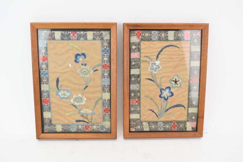 Pair of Asian Needlework Wall Panels (1 of 8)