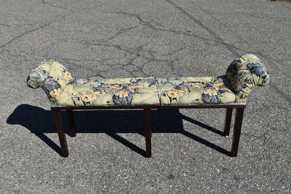 Chippendale Style Floral Upholstered Window Bench (1 of 6)
