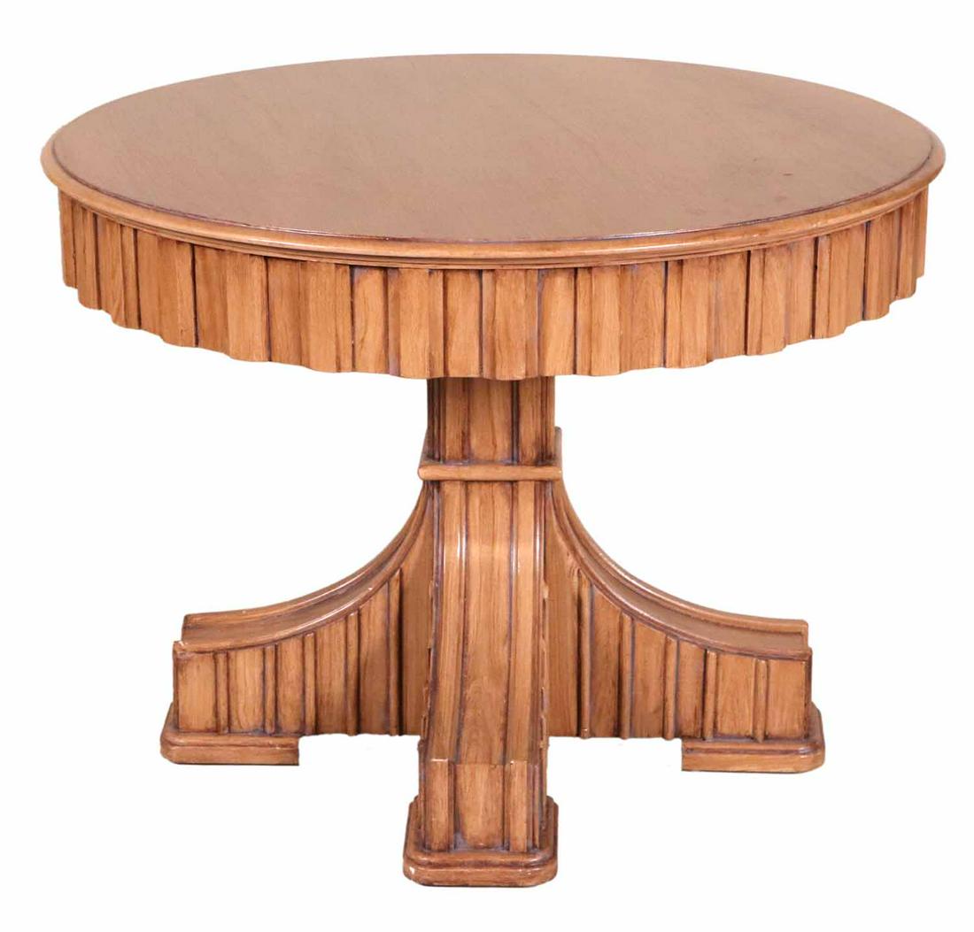 Contemporary Faux Grain Painted Round Center Tabl (1 of 9)