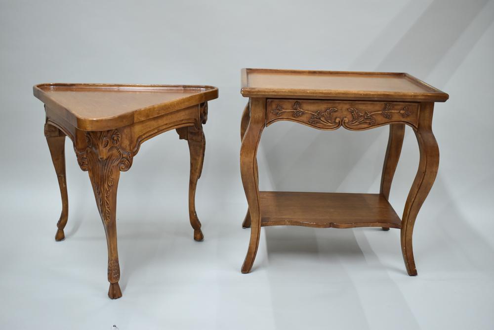 Fruitwood Triangle Form Occasional Table (1 of 8)