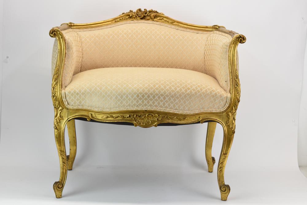 Louis XV Style Gilt Vanity Bench (1 of 6)