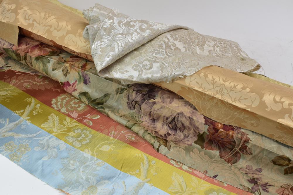 Group of Five Rolls of Floral Fabrics (1 of 7)