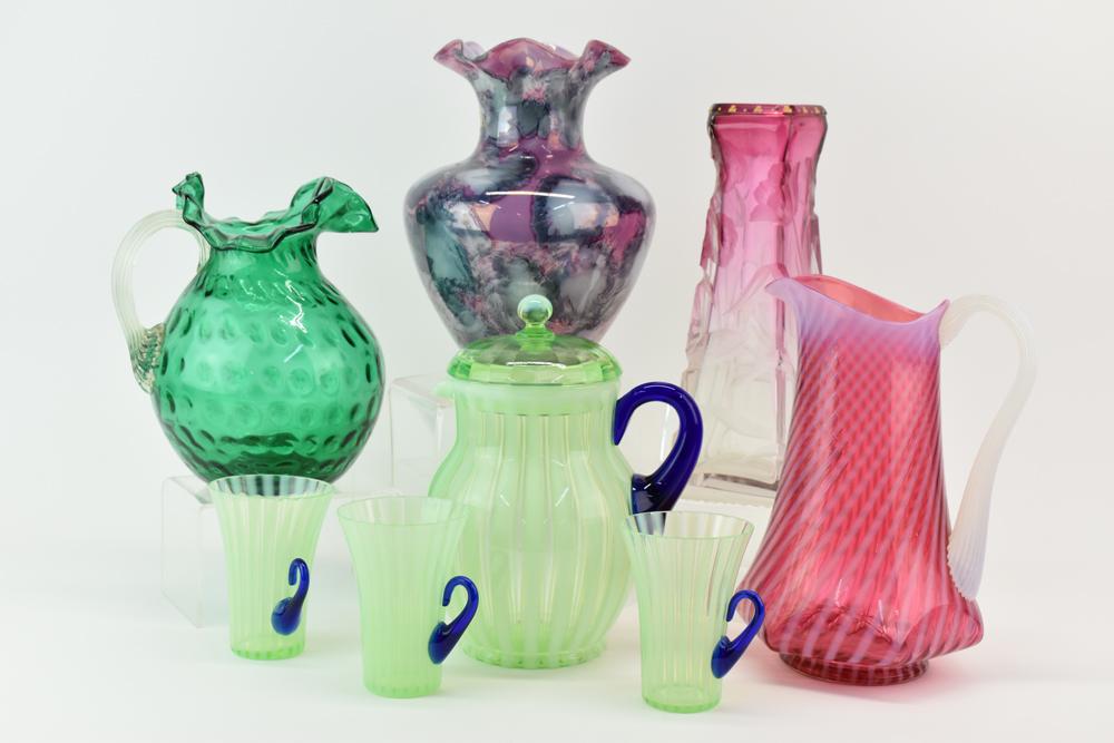 Fenton Cranberry Swirl Opalescent Pitcher (1 of 13)