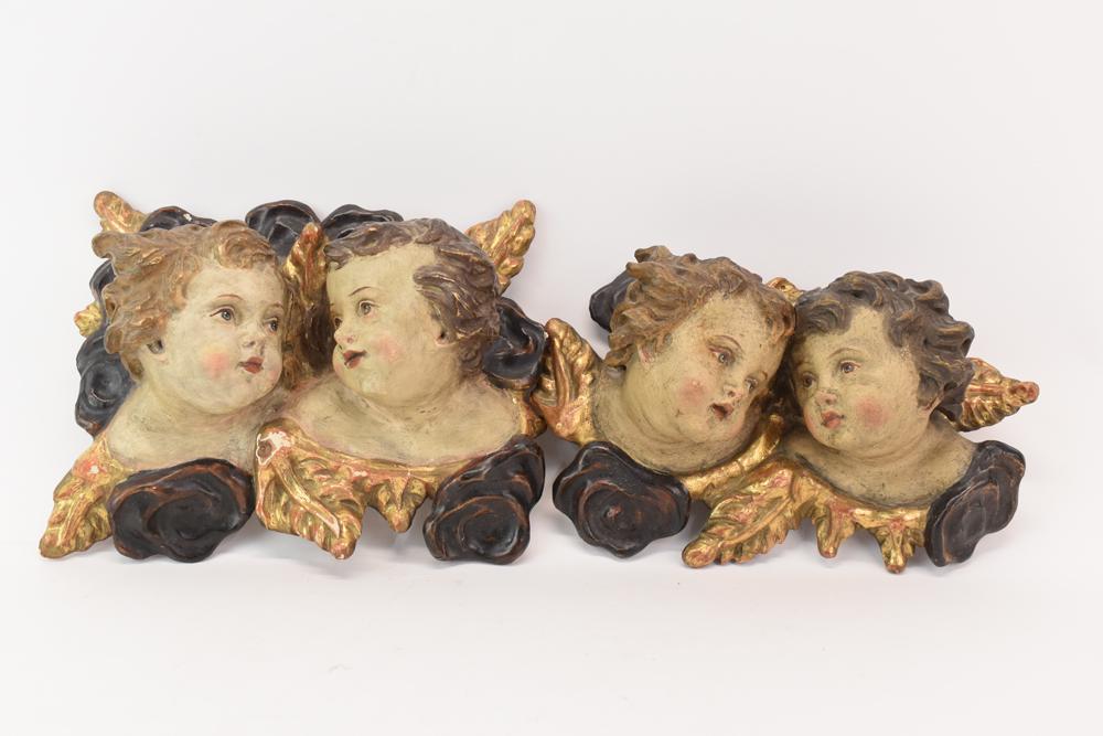 Two Italian Gilt and Polychrome Carved Cherubs (1 of 8)