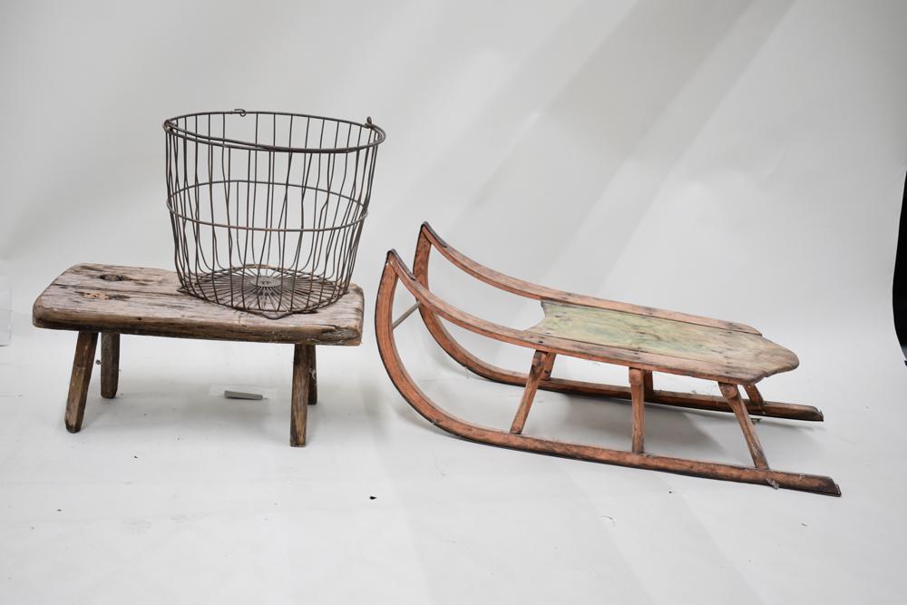 Vintage Child's Wooden Sled (1 of 6)