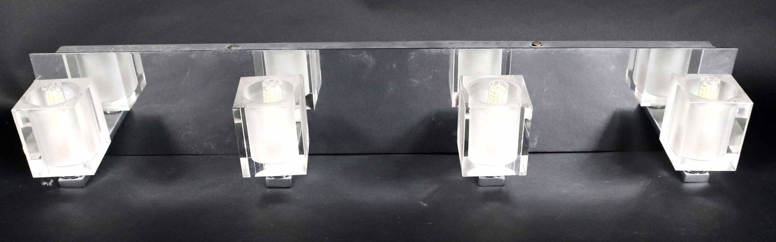 Modern Glass, Mirror, and Chrome Vanity Light (1 of 7)