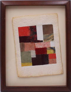 Anne Ryan, Mixed Media Collage, Untitled: (American, 1889-1954) 1951, mixed media collage of fabric and paper, signed "A Ryan" in pencil l.r.c., verso relined but with remnants of orignal backer board reading "A Ryan" and "Dec 1951" Overall: