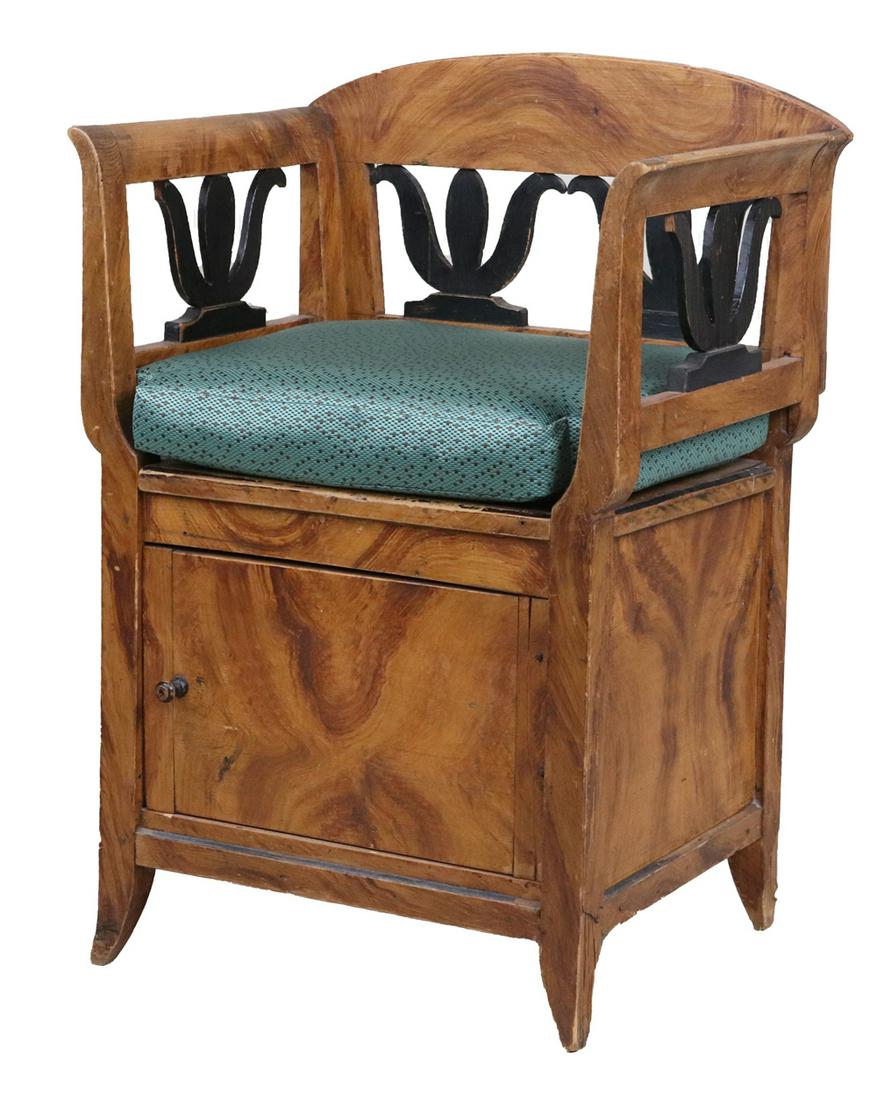 Biedermeier Part-Ebonized Grain Painted Commode (1 of 7)