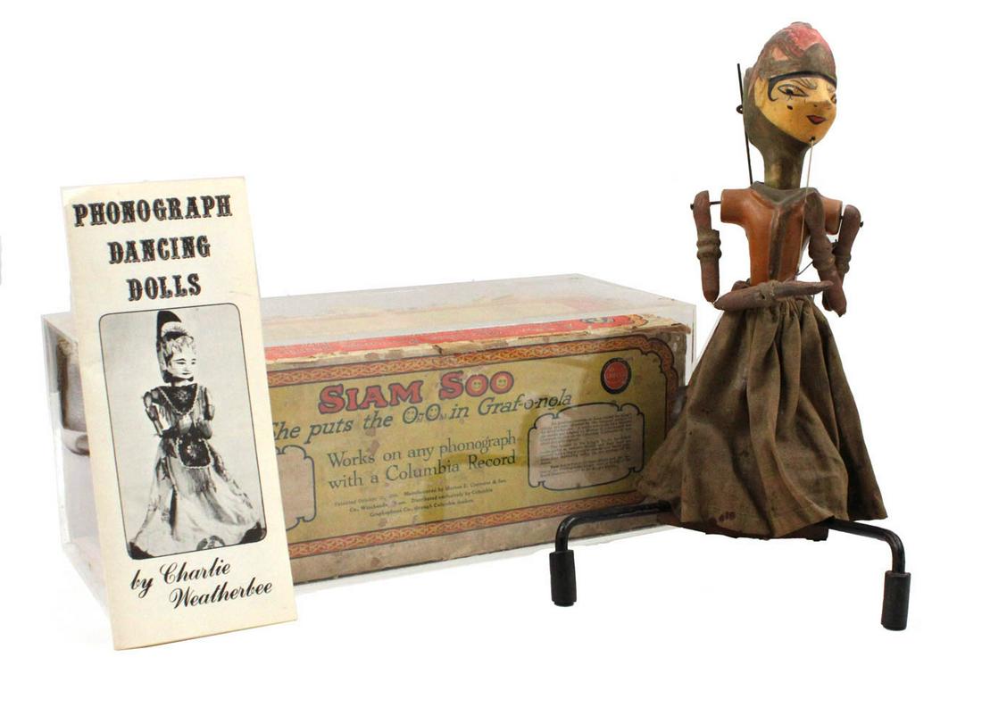 Siam Soo Dancing Phonograph Doll: With original box and a brochure on dancing phonograph dolls Doll: 12"h