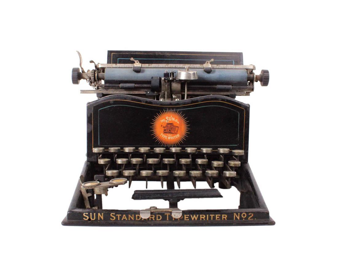 The Sun Standard Typewriter No. 2: ca. 1900, original details and pinstriping 8"h x 9"w x 11-1/2"d