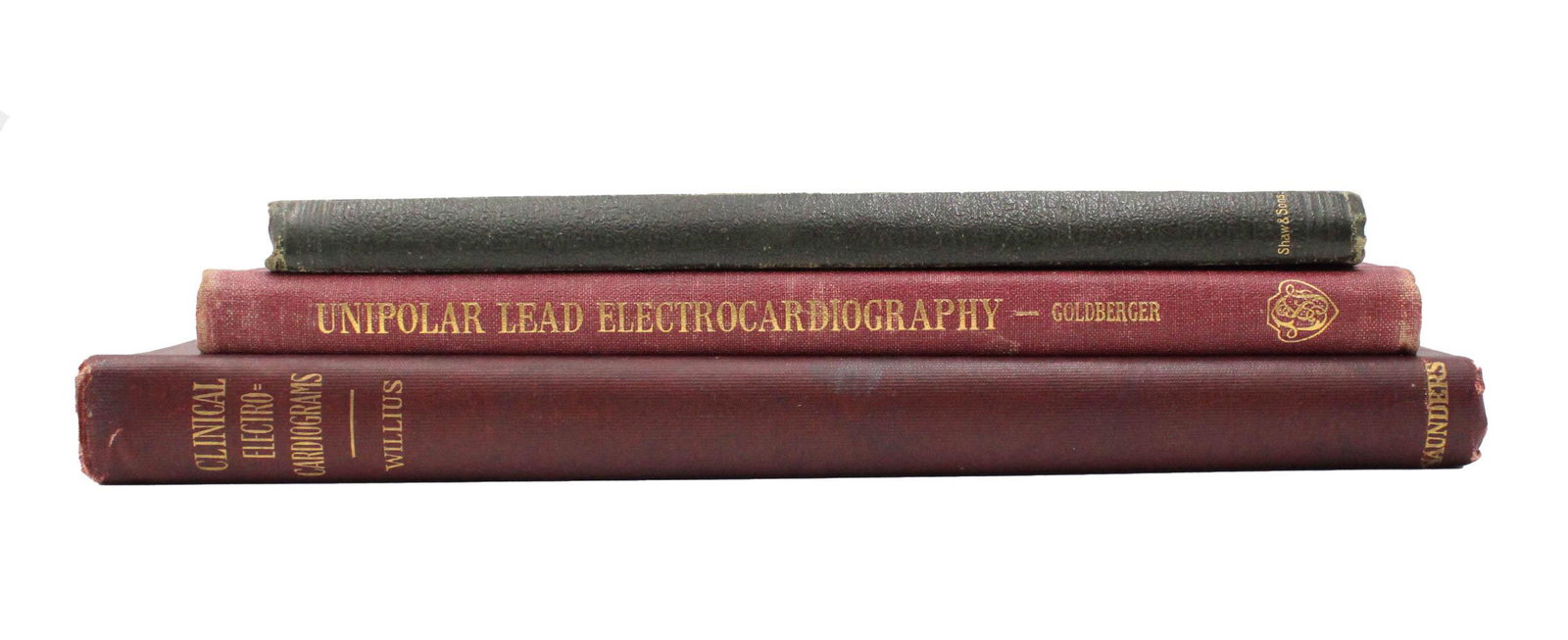 Three Books on Electrocardiography: Including "Clinical Electrocardiography" by Sir Thomas Lewis, 1st ed., published by Shaw & Sons, London, 1913; "Clinical Electrocardiograms" by Frederick A. Willes, 1st ed., published by W.B. Saunders