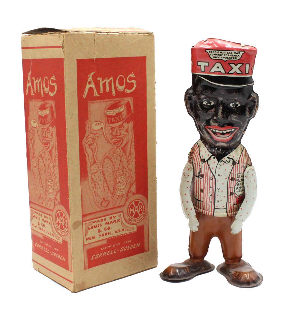 Amos 'n' Andy "Amos" Tin Wind-Up Toy: By Louis Marx Co., copyright 1930, with original box Toy: 11-1/2"h