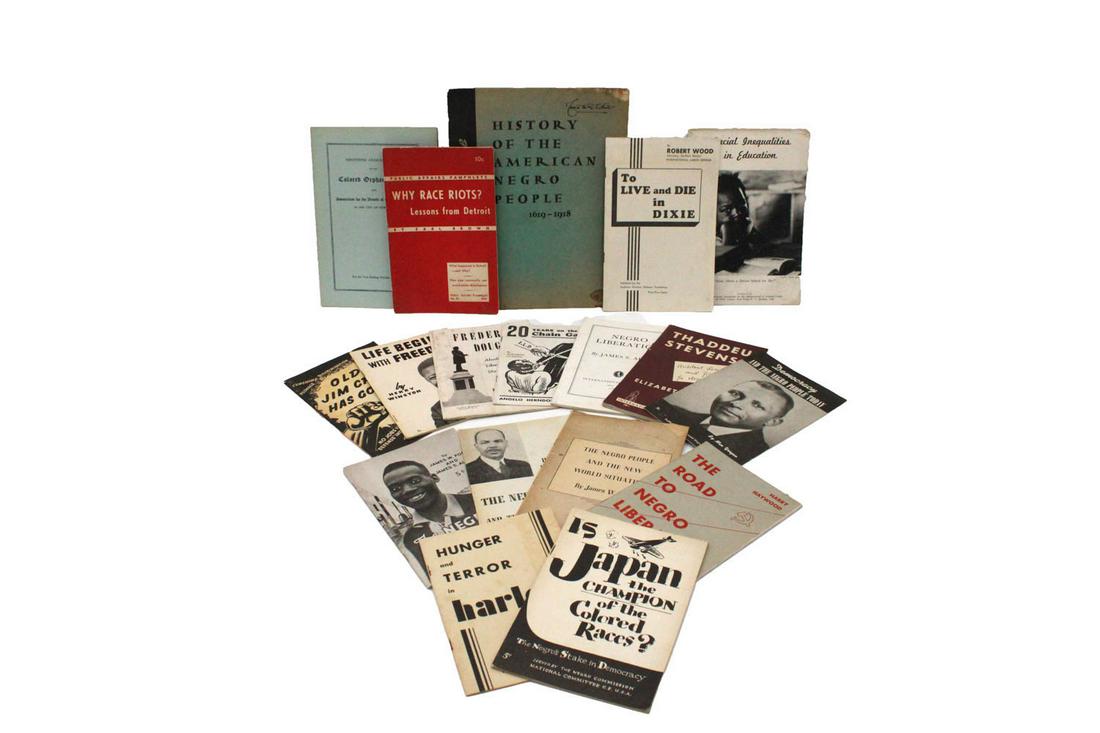 Group of Rare Black Cultural Ephemera: Including 23 pamphlets from the Young Communists' League and other early 20th C. organizations, and 9 Annual Reports from the Colored Orphan Asylum and the Association for the Benefit of Colored Child