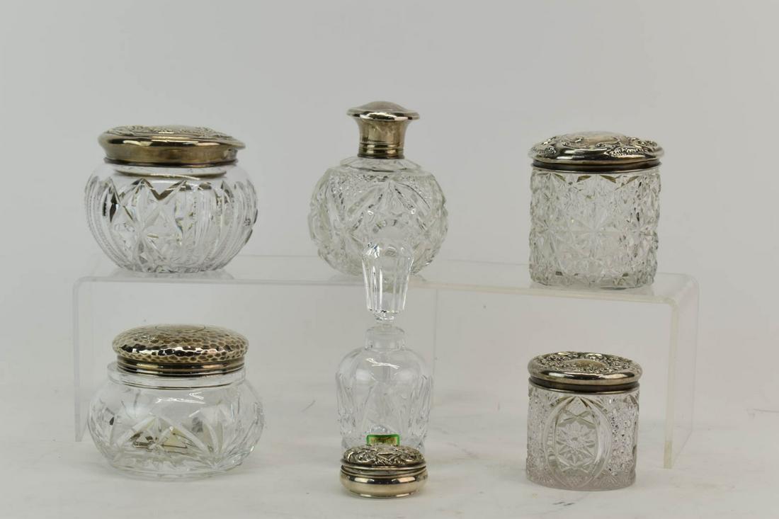 Group of Assorted Cut Glass Dresser Jars (1 of 9)