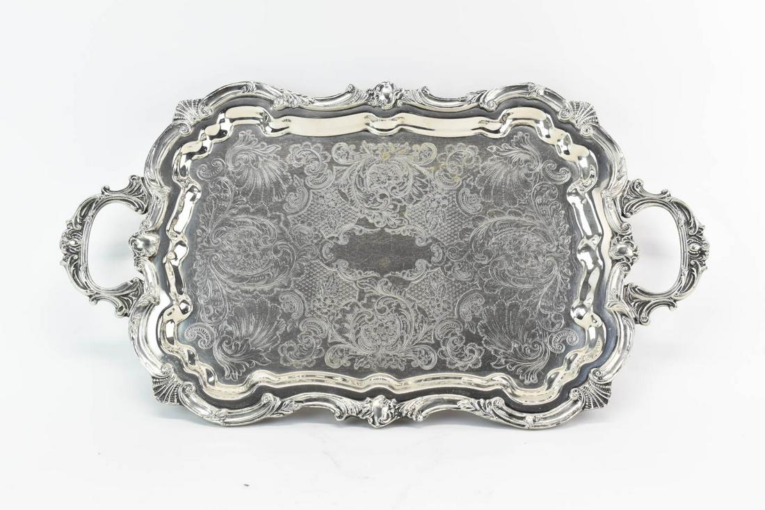 English Silver Double Handled Serving Tray (1 of 6)