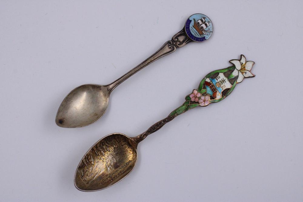 Two Bermuda Sterling Silver & Enamel Spoons (1 of 6)