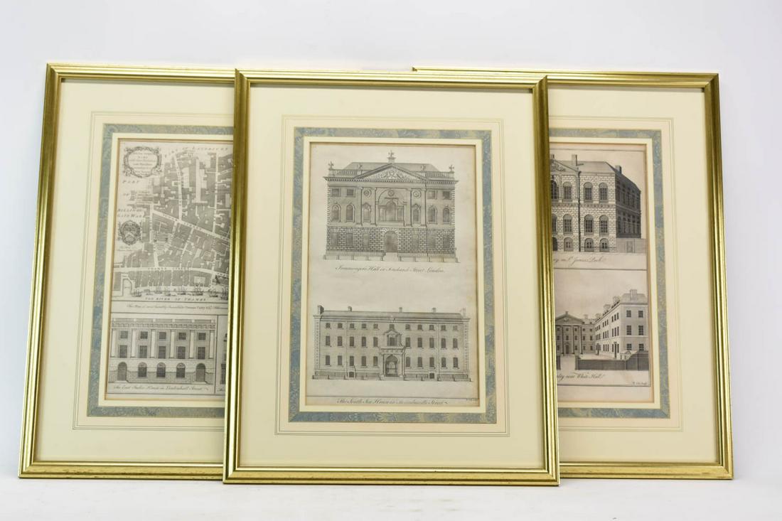 Three Antique Architectural Engravings (1 of 12)