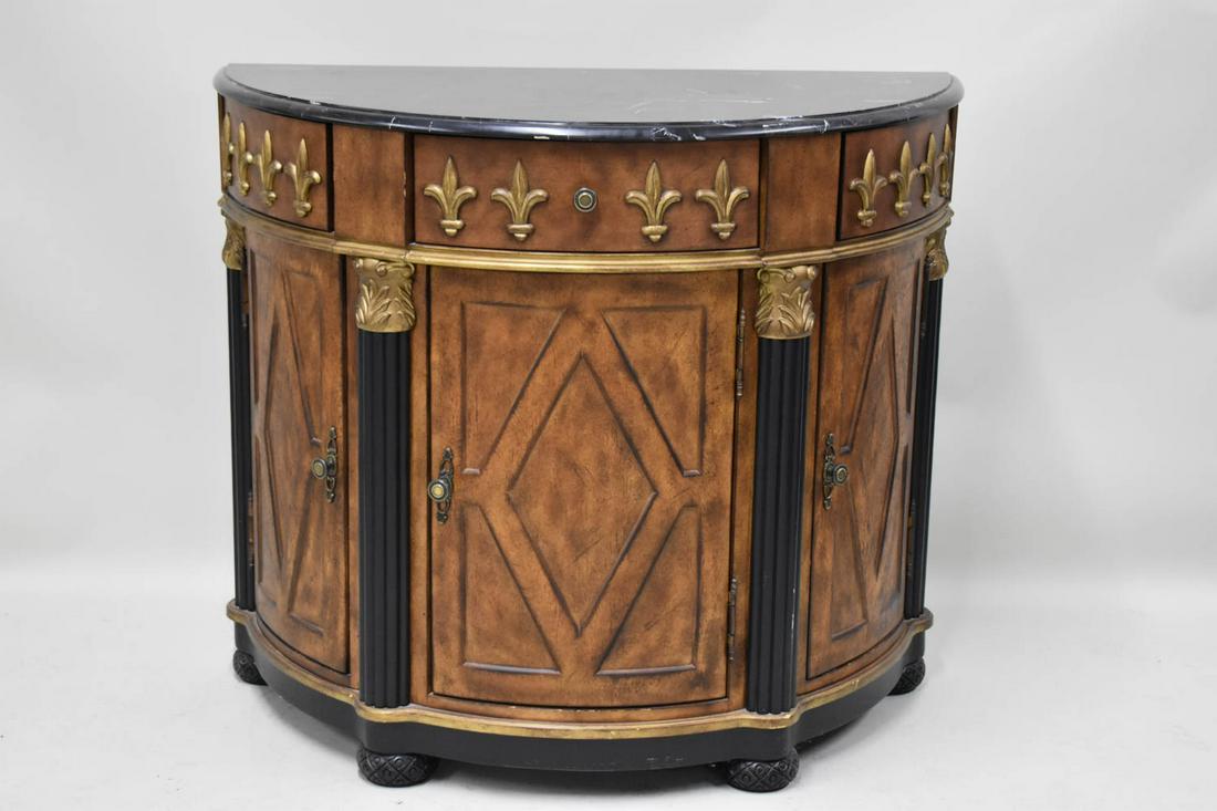 Neoclassical Style Marble Top Side Cabinet (1 of 5)