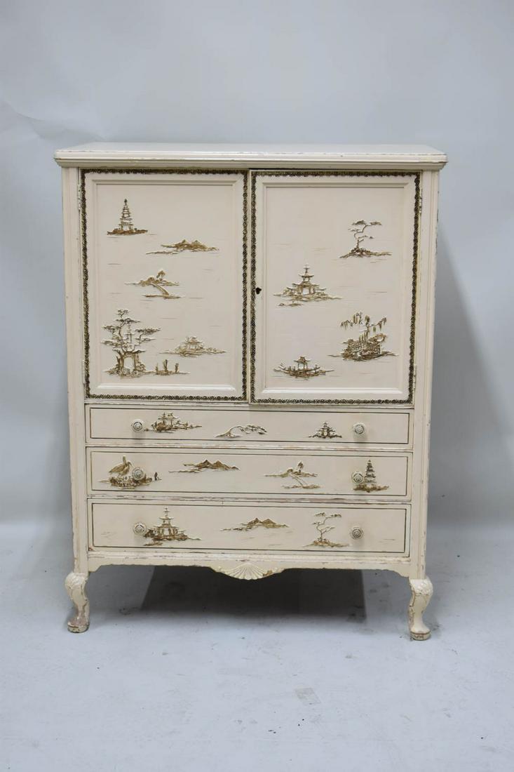 Asian Style Painted Bedroom Dressing Cabinet (1 of 10)