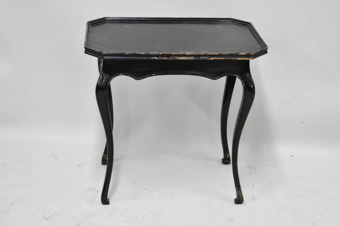 Black Painted Occasional Table with Cabriole Legs (1 of 6)