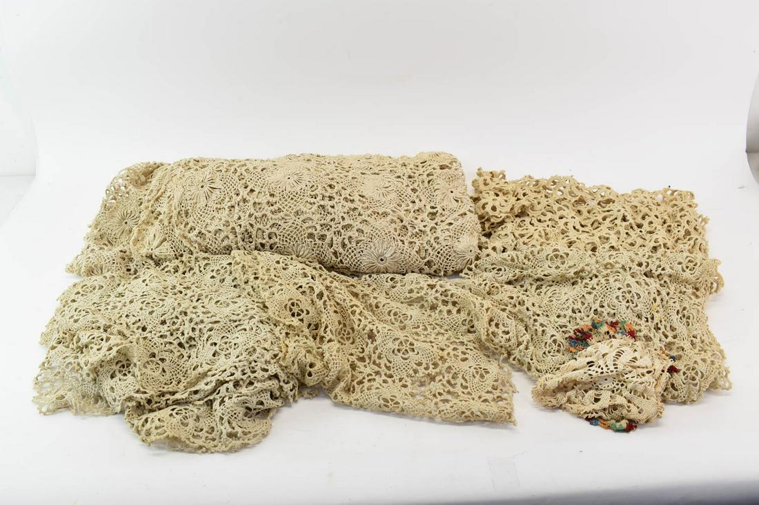 Group of Assorted Crochet Table Coverings (1 of 13)