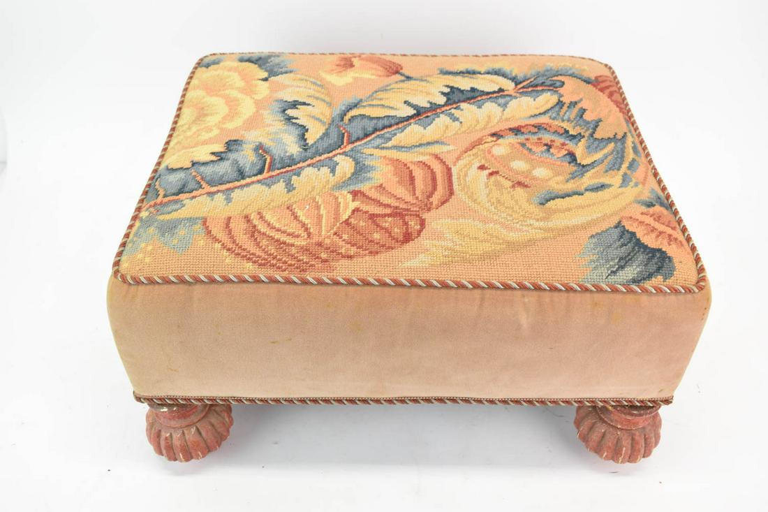 Foliate Design Needlework Foot Stool (1 of 9)