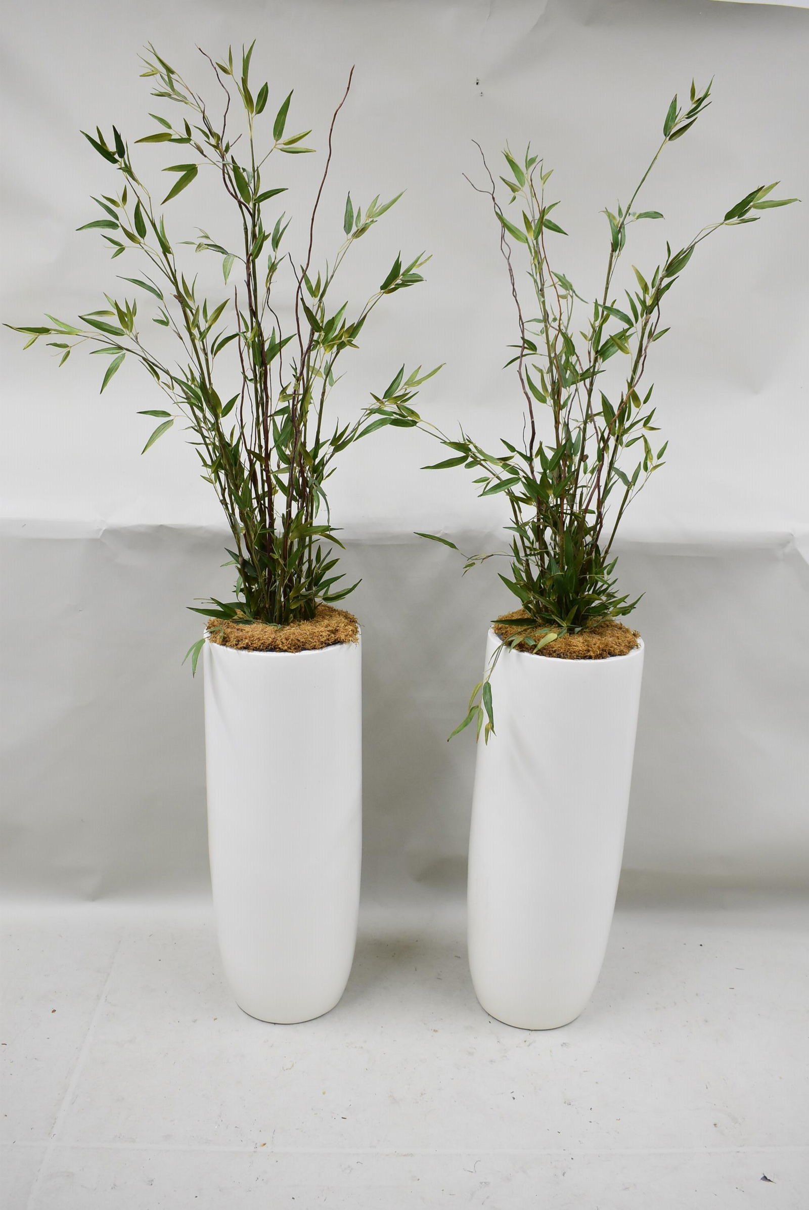 Pair of Contemporary White Composition Planters (1 of 5)