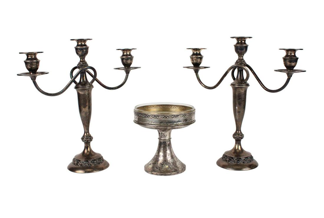 Pair of Sterling Weighted Candelabra (1 of 7)