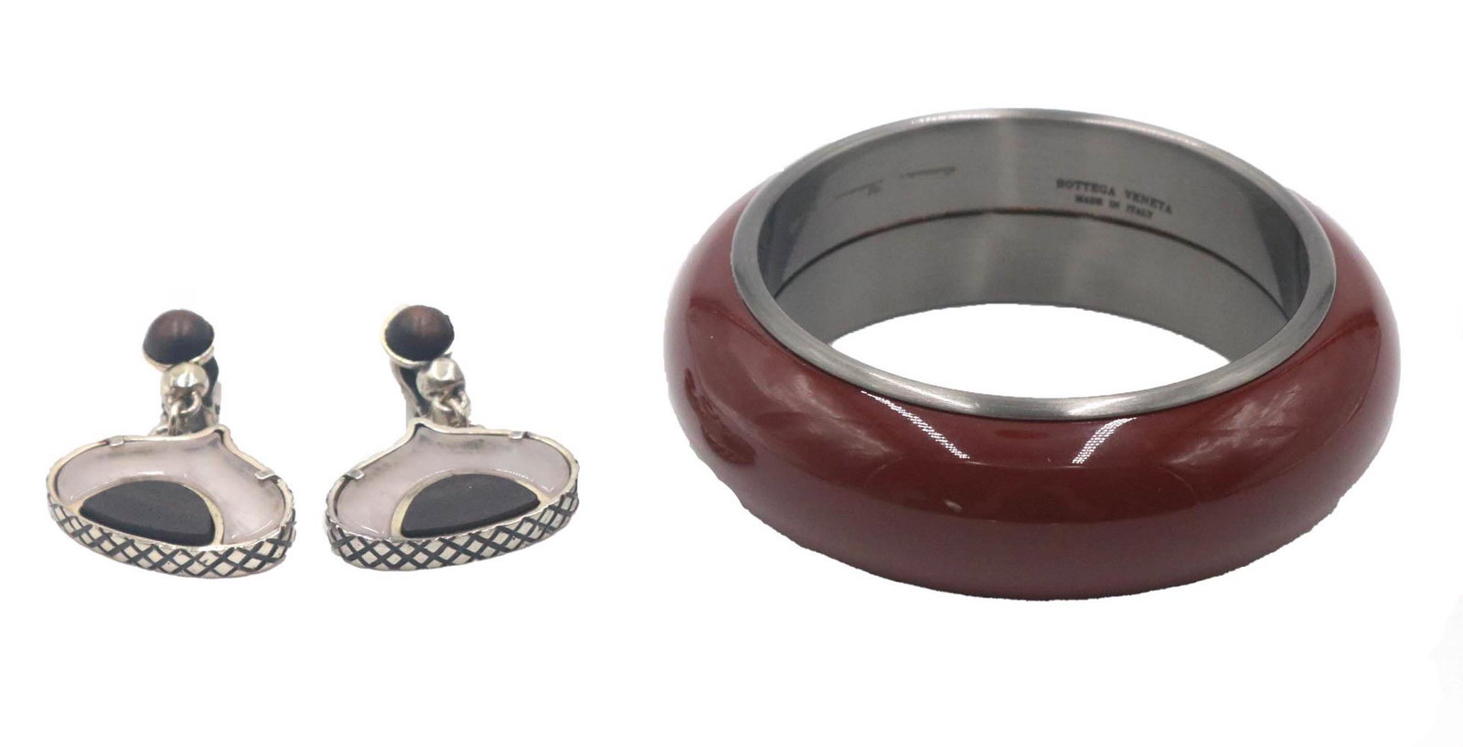Bottega Veneta Sterling and Lacquer Bracelet (1 of 9)