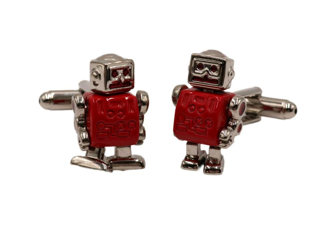 Authentics Articulated Metal Robot Form Cufflinks (1 of 9)