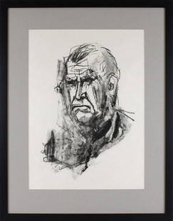 Otto Dix, Etching, Self-Portrait: (German, 1891-1969) signed in pencil l.c. and numbered XVI/LV. Overall: 33-1/2"h x 26-1/2"w Sight: 24-1/4"h x 17-1/2"w