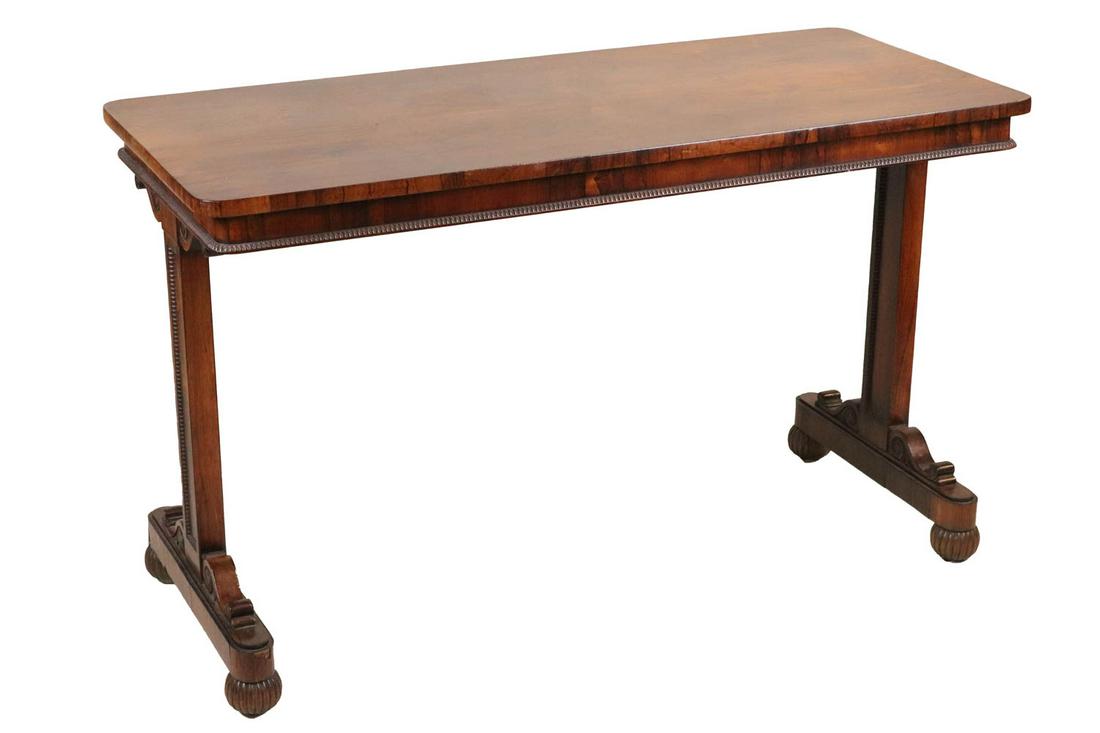 Regency Figured Mahogany Library Table (1 of 10)