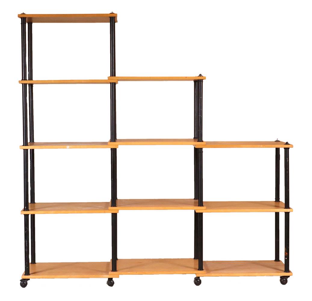 Modern Maple and Ebonized Metal Etagere (1 of 11)