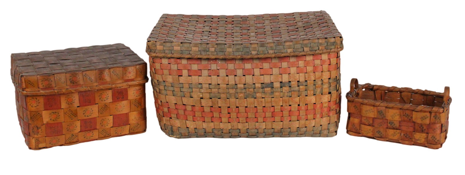 Three Woven Splint Potato Print Baskets (1 of 15)