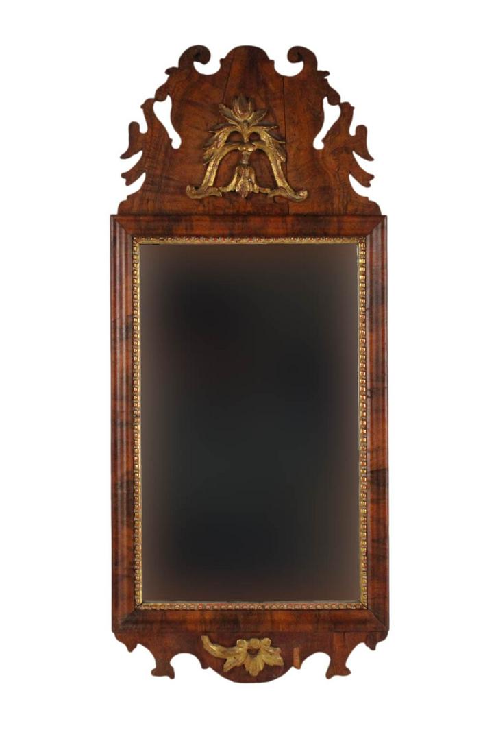 Baroque Parcel-Gilt Walnut Mirror (1 of 4)
