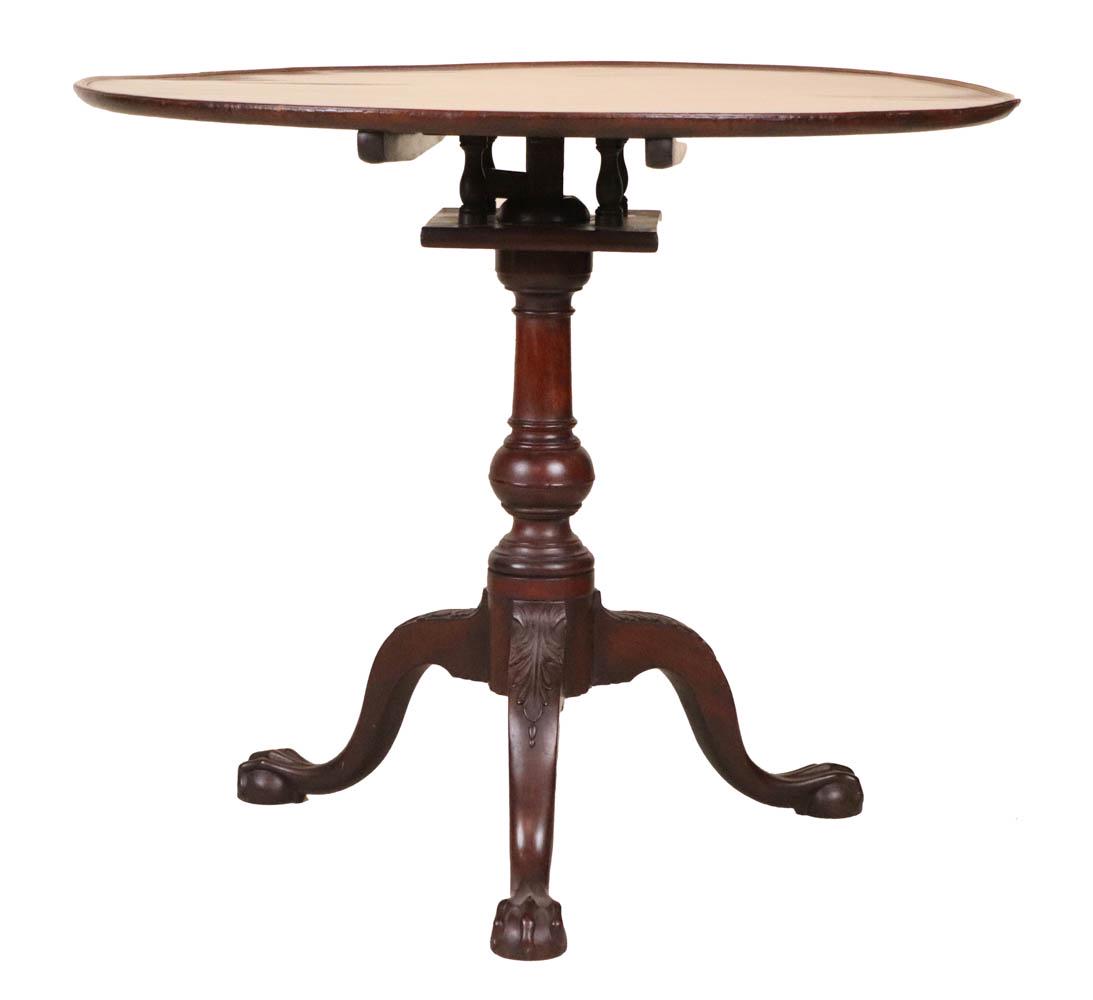 Chippendale Carved Mahogany Dish-Top Tea Table (1 of 12)