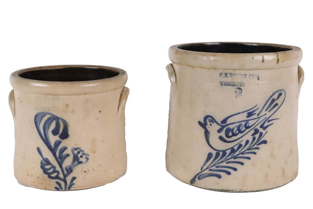 Two Cobalt-Decorated Salt Glazed Stoneware Crocks (1 of 15)