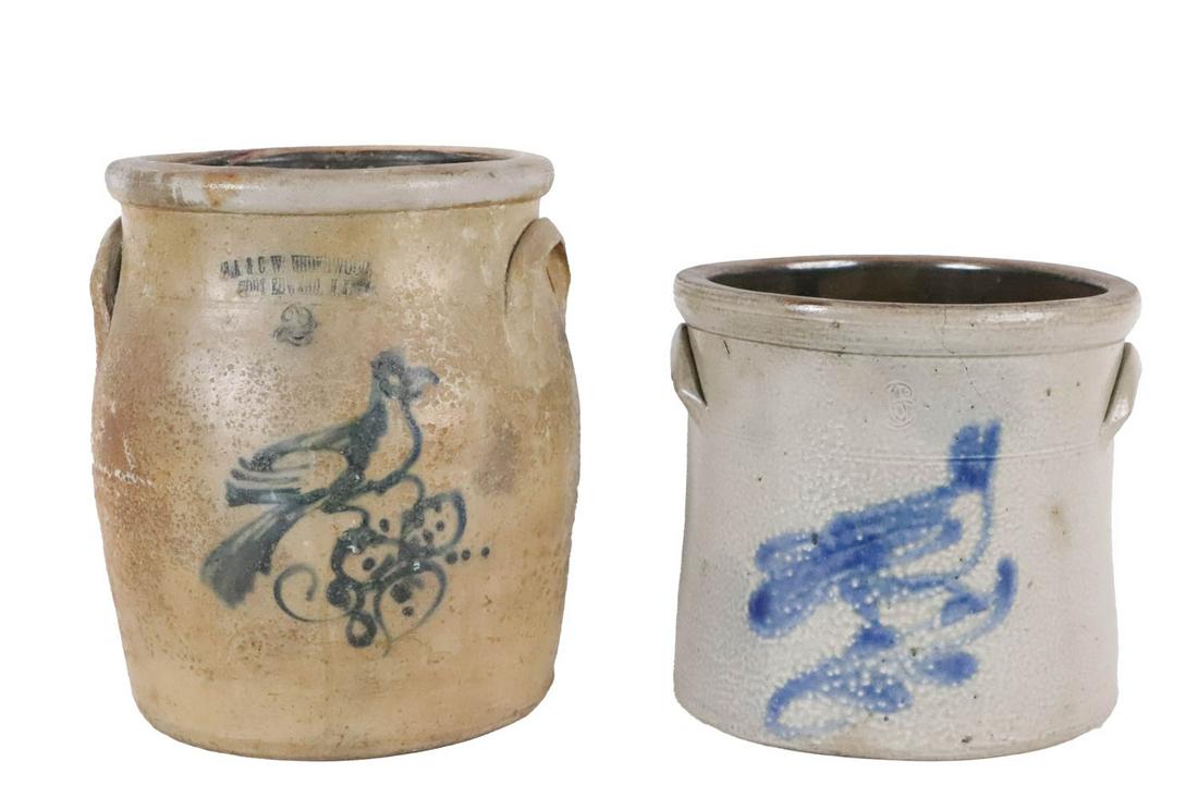 Two Cobalt-Decorated Salt Glazed Stoneware Crocks (1 of 13)