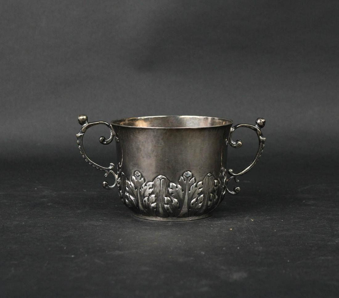 Late 17th C. English Silver Caudle Cup (1 of 4)