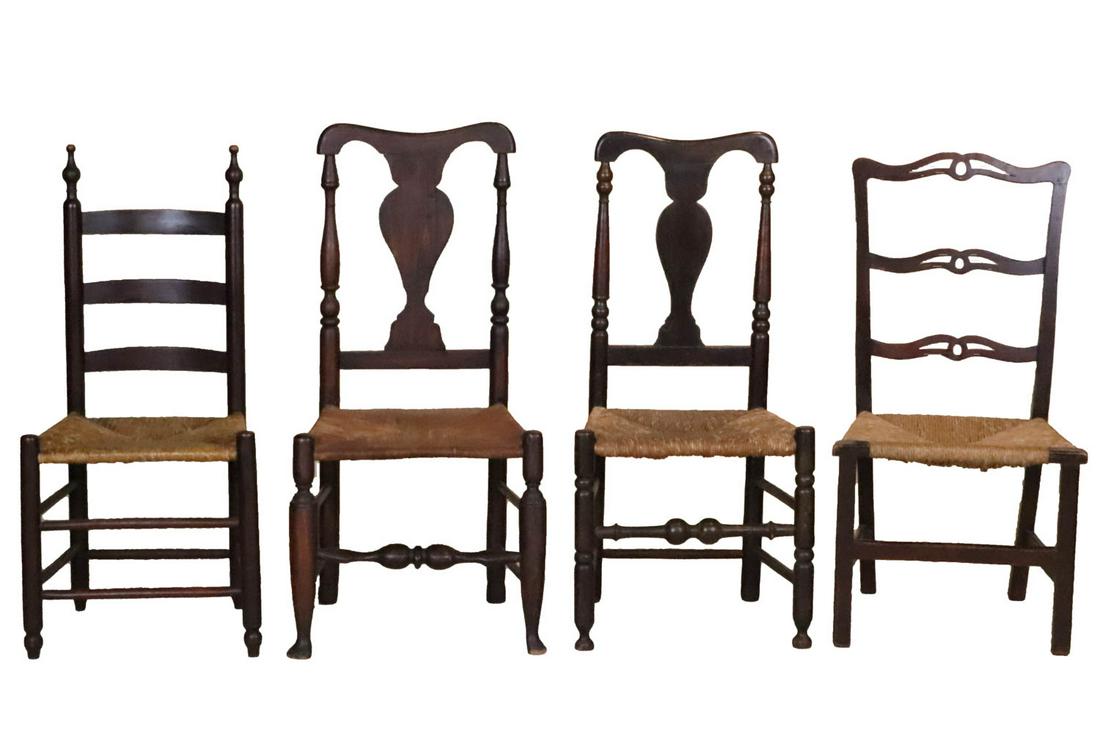 Four Rush-Seat Side Chairs (1 of 19)