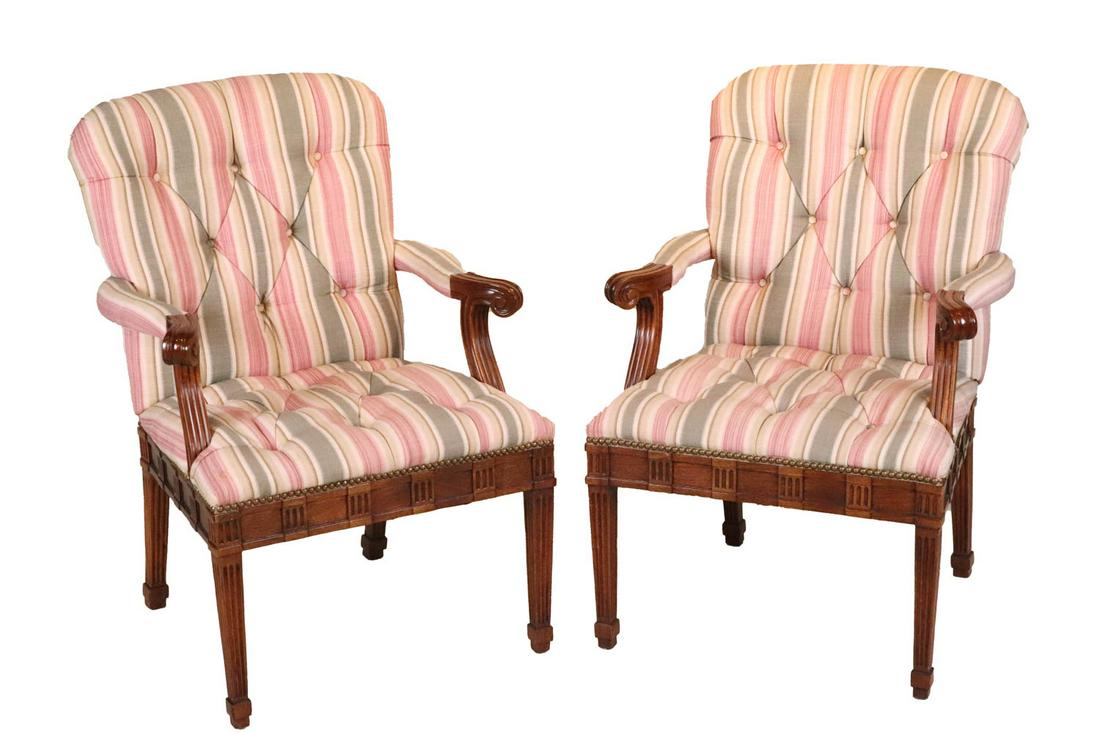 Pair of George III Style Raeburn Library Armchair (1 of 11)