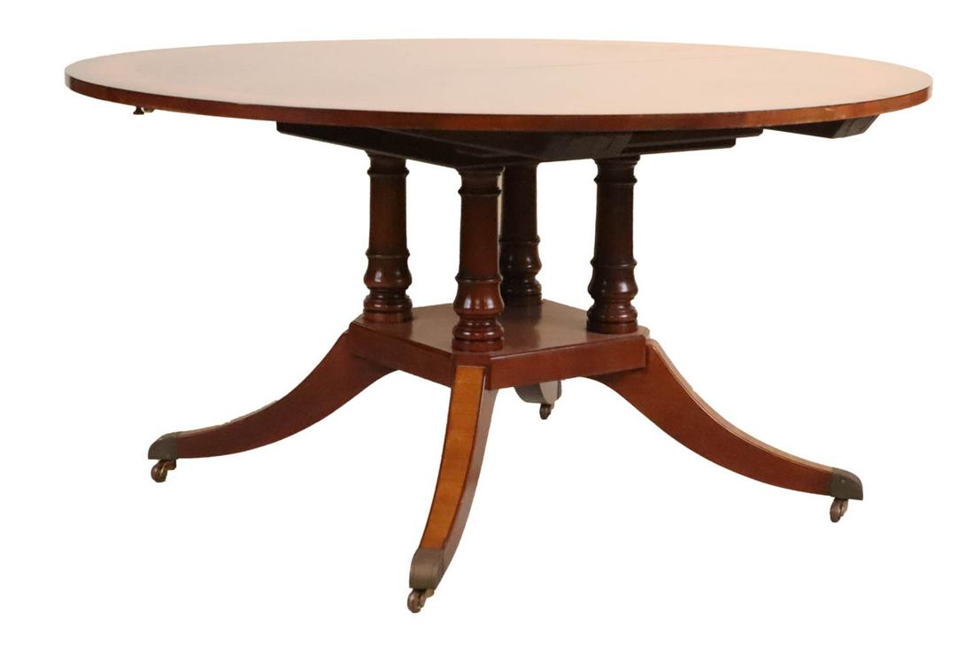 Regency Style Inlaid Mahogany Dining Table (1 of 8)