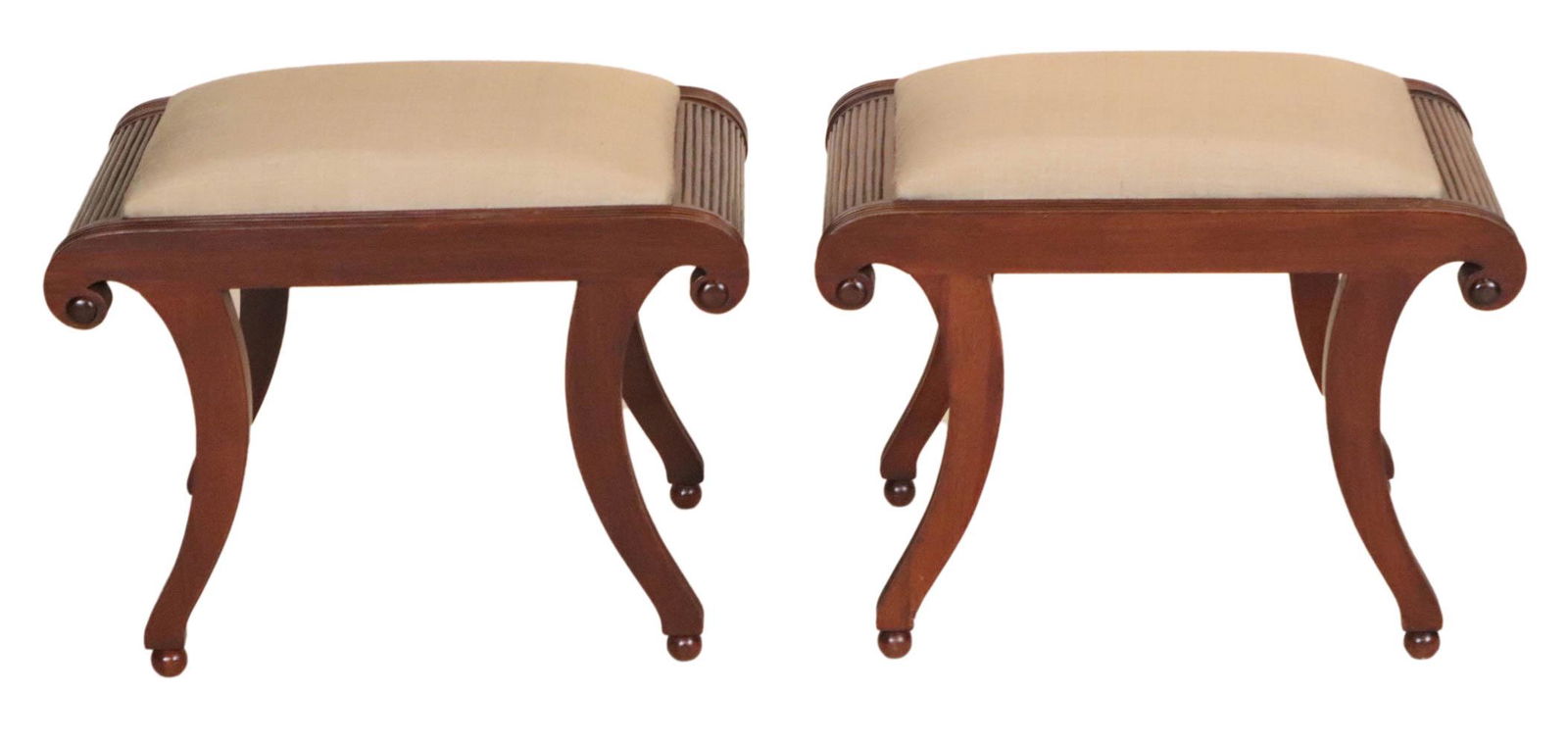 Pair of Regency Style Mahogany Stools (1 of 7)